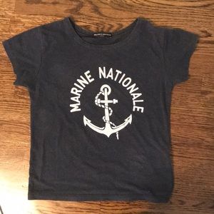 Marine Nationale Brandy Melville Crop Tee